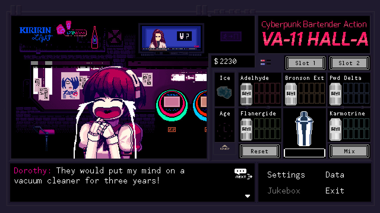 VA-11 Hall-A: Cyberpunk Bartender Action — screenshot 1