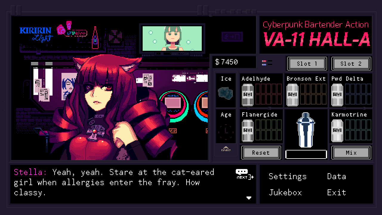 VA-11 Hall-A: Cyberpunk Bartender Action — screenshot 3