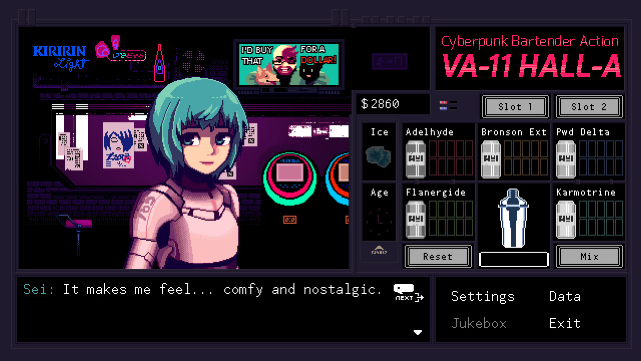 VA-11 Hall-A: Cyberpunk Bartender Action — screenshot 6