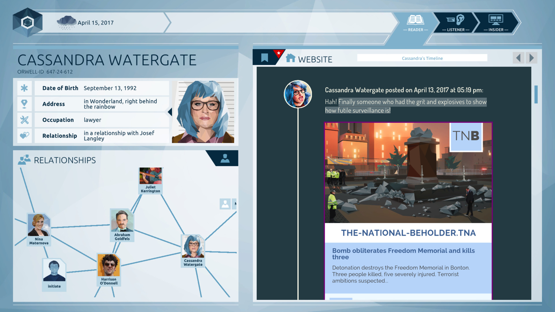 Orwell: Keeping an Eye On You — screenshot 1