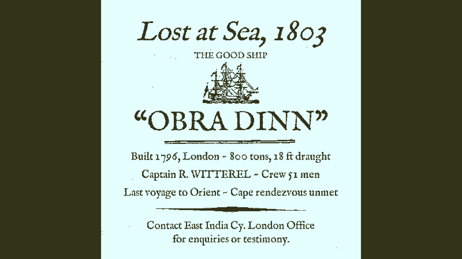 Return of the Obra Dinn — screenshot 1