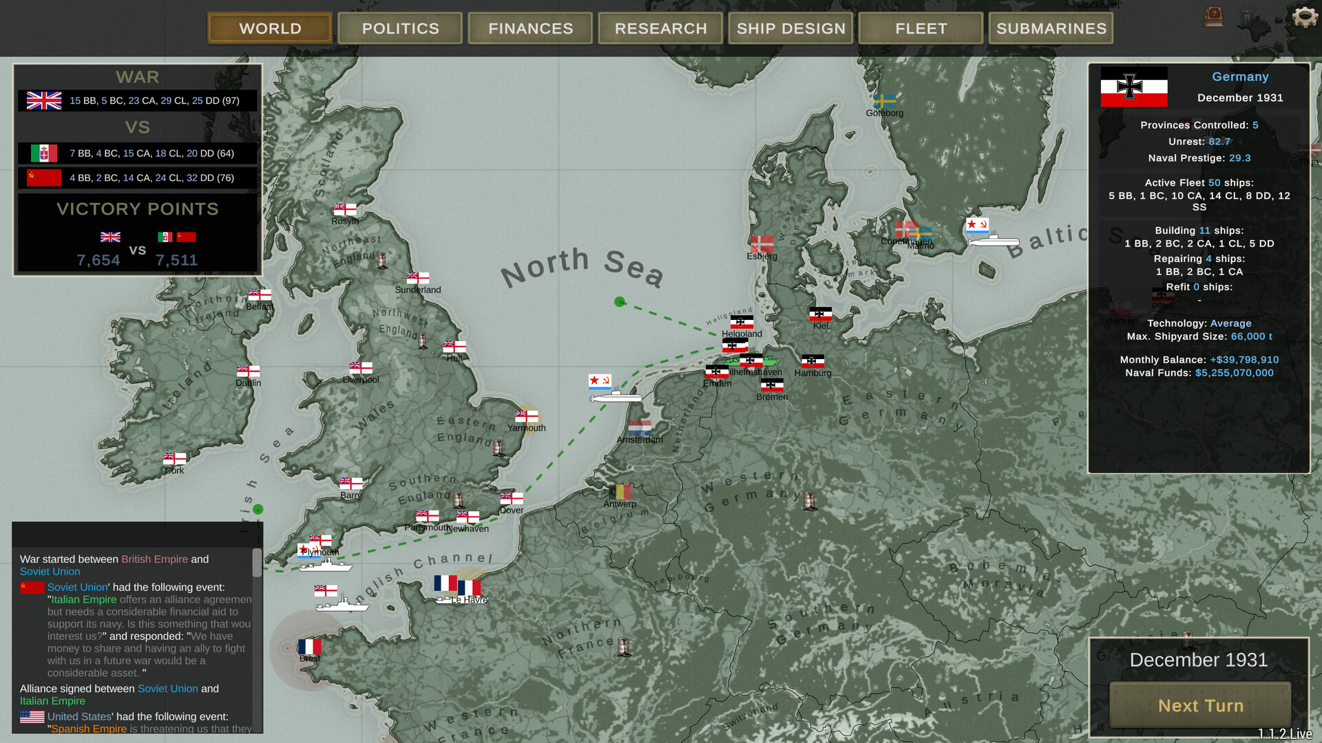 Ultimate Admiral: Dreadnoughts — screenshot 1